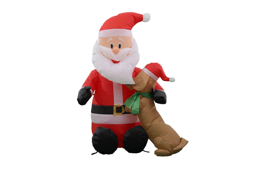 Inflatable Santa With Dog CD20112